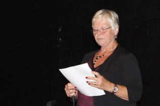 Judy Farrell at an all candidates meeting last week.